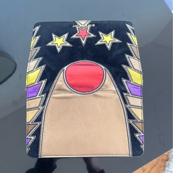 Givenchy black suede clutch / bag with gold chain - Picture 5 of 7